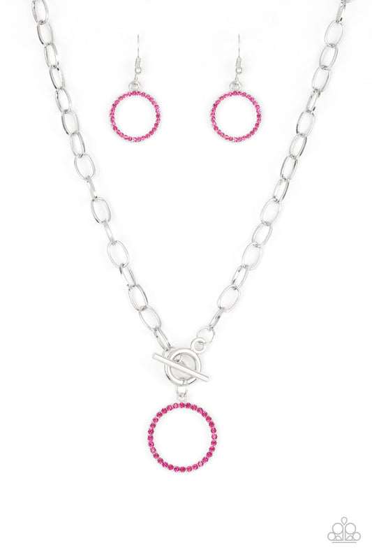 Paparazzi All In Favor Pink Short Toggle Necklace - P2RE-PKXX-176XX