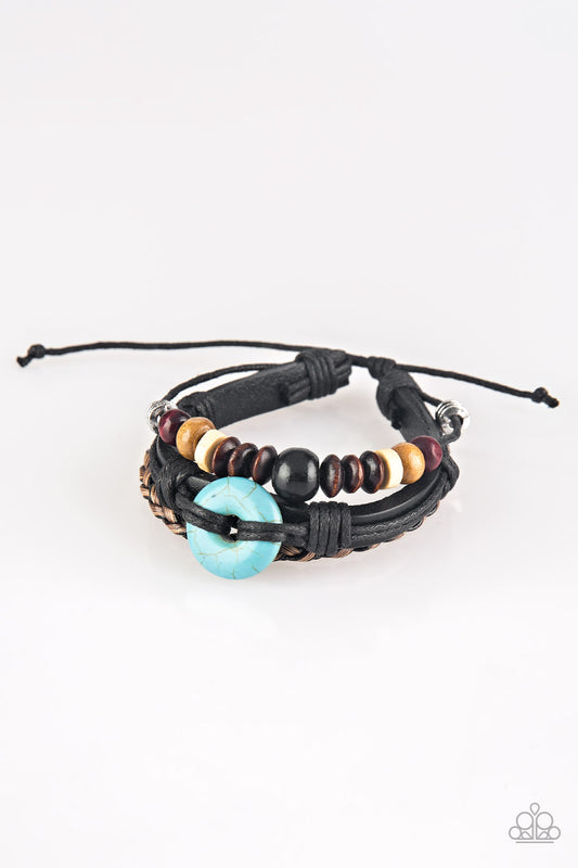 Paparazzi All Out Adventure Black Sliding Knot Bracelet