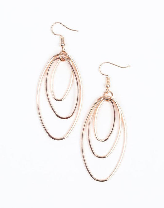 Paparazzi All OVAL The Place Rose Gold Fishhook Earrings