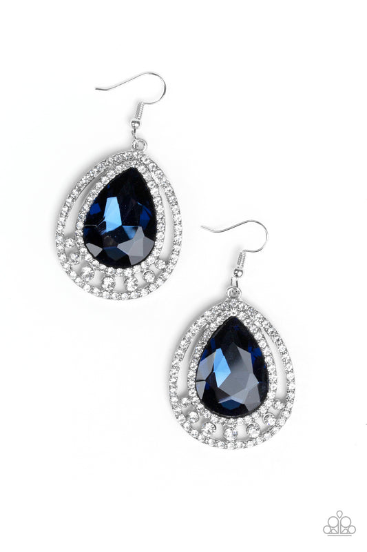 Paparazzi All Rise For Her Majesty Blue Fishhook Earrings
