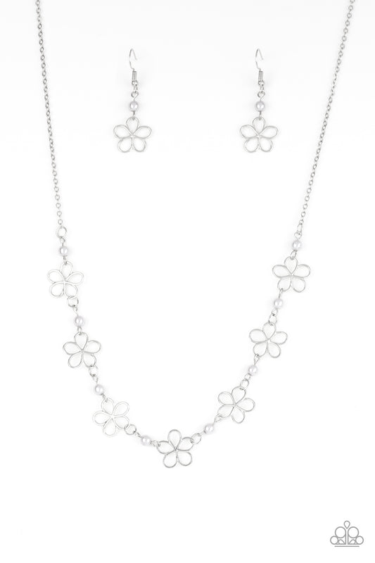 Paparazzi Always Abloom Silver Short Necklace - P2WH-SVXX-256XX