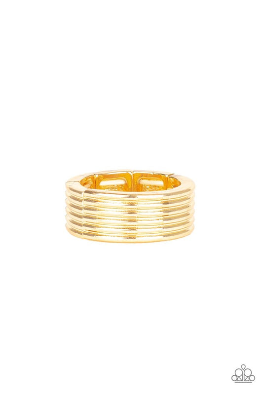 Paparazzi A Man's Man Gold Men's Ring - P4MN-URGD-002XX
