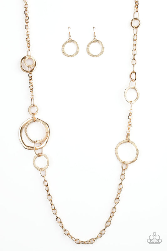 Paparazzi Amped Up Metallics Gold Long Necklace