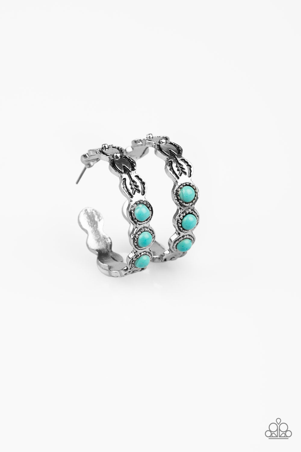 Paparazzi Anasazi Arrow Blue Post Hoop Earrings