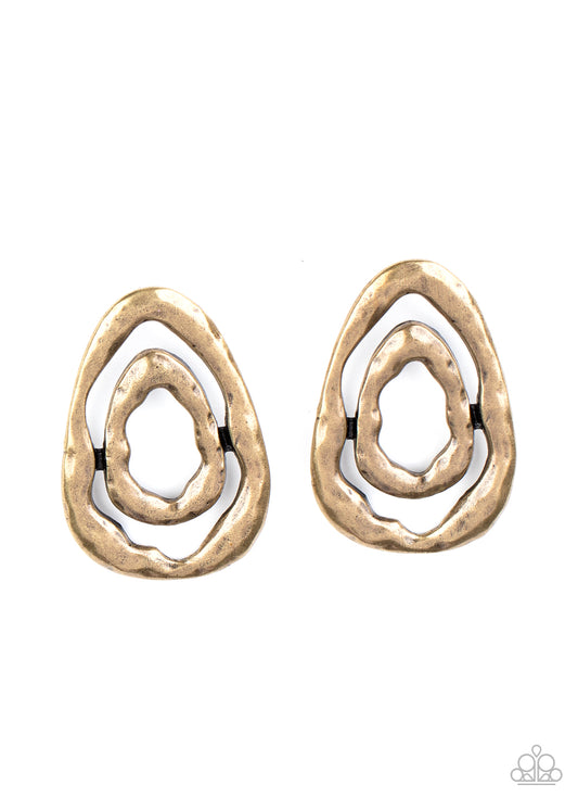 Paparazzi Ancient Ruins Brass Post Earrings