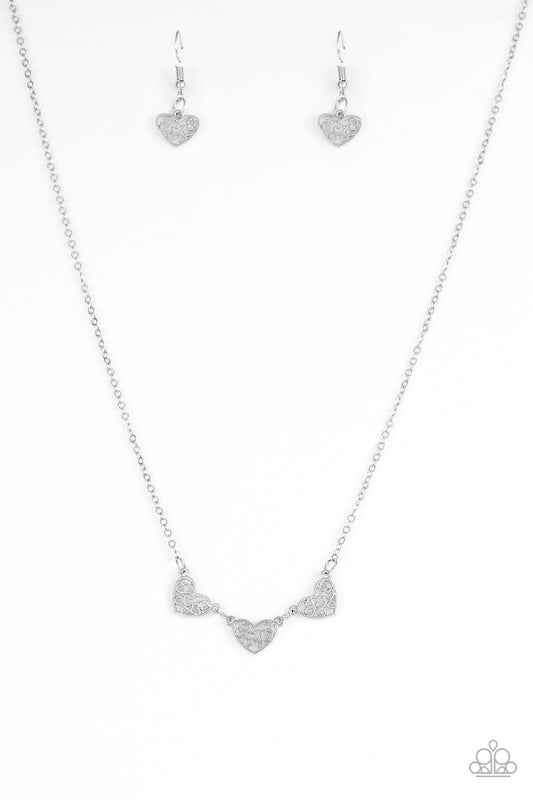 Paparazzi Another Love Story Silver Heart Short Necklace - P2WH-SVXX-262XX