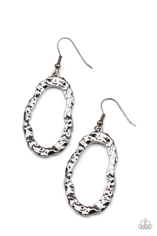 Paparazzi ARTIFACT Checker Black Fishhook Earrings