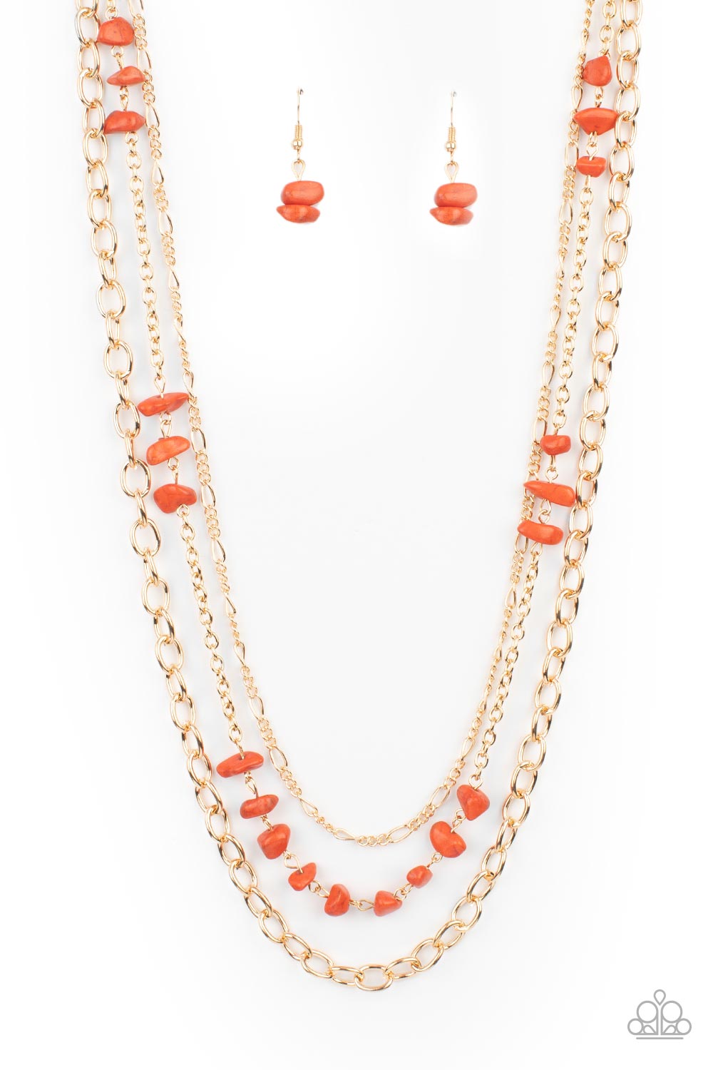 Paparazzi Artisanal Abundance Orange Long Necklace - P2SE-OGXX-266XX