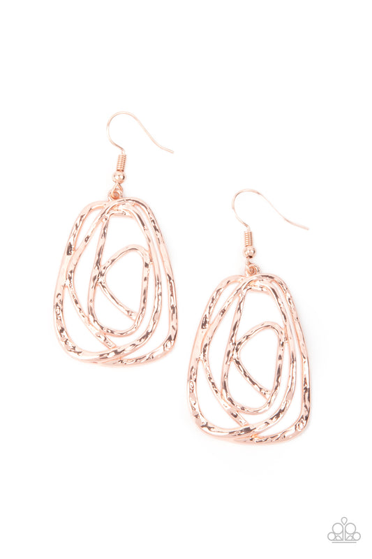 Paparazzi Artisan Relic Rose Gold Fishhook Earrings