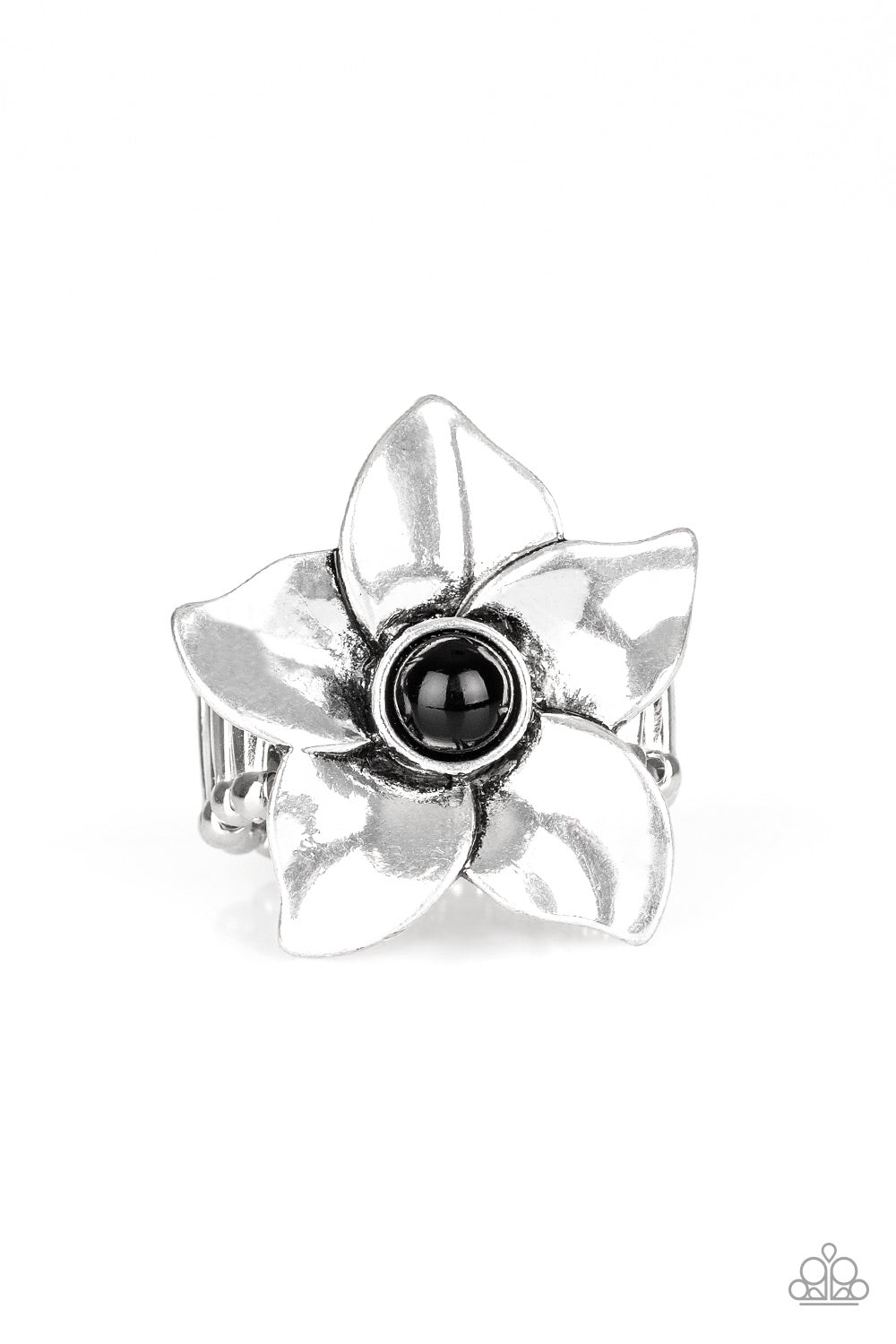 Paparazzi Ask For Flowers Black Ring
