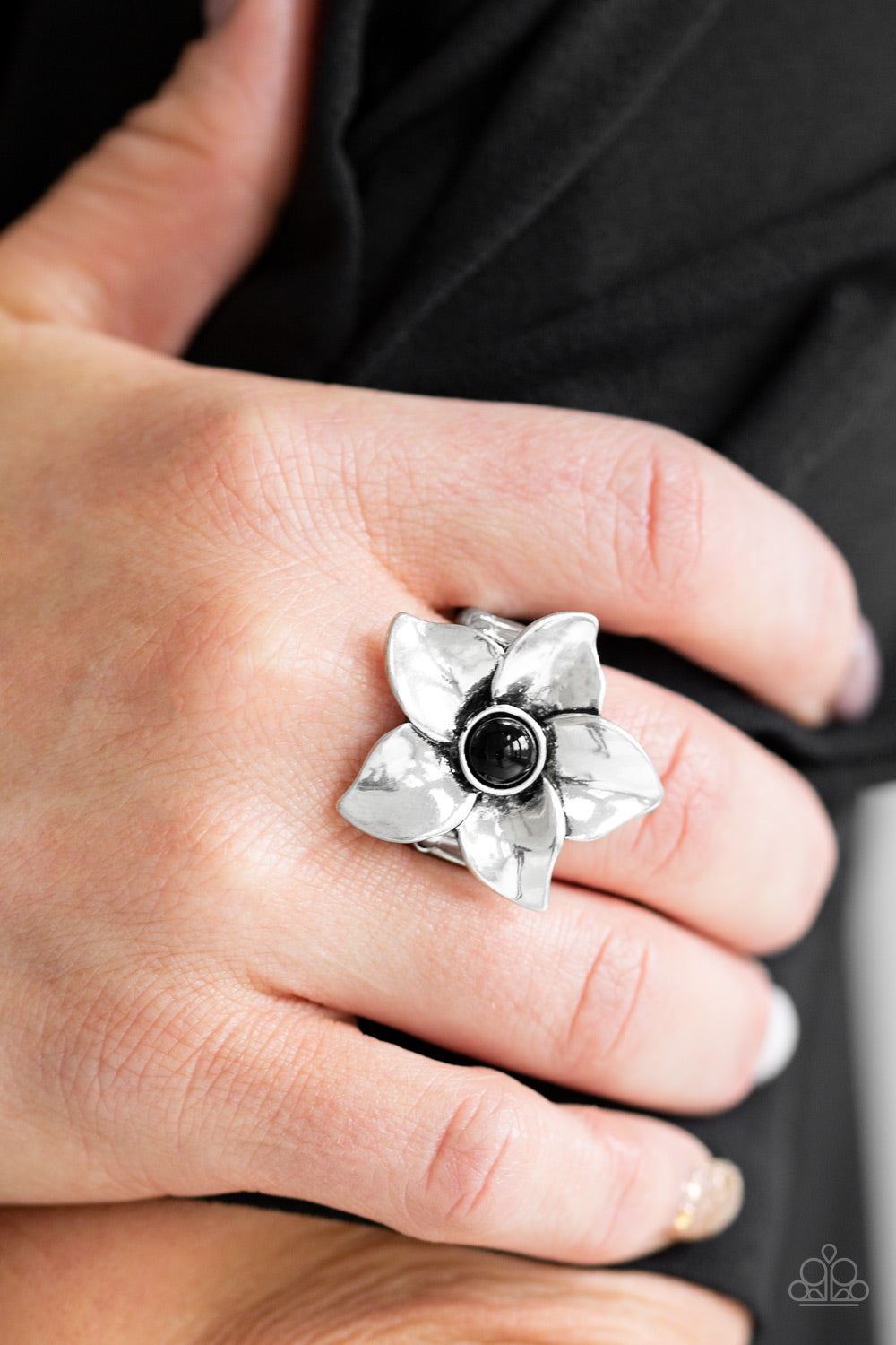 Paparazzi Ask For Flowers Black Ring