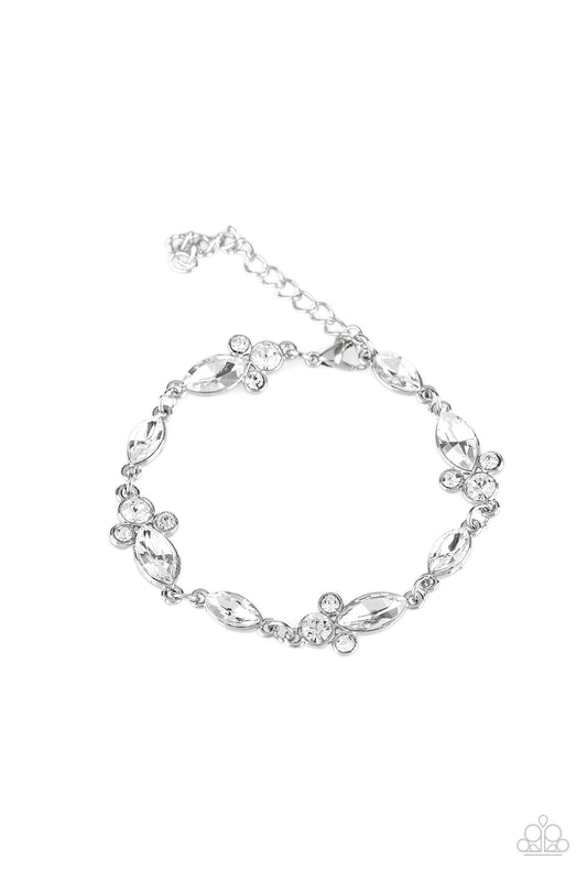 Paparazzi At Any Cost White Clasp Bracelet