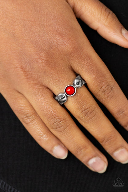 Paparazzi Awesomely ARROW-Dynamic Red Ring - P4DA-RDXX-043XX