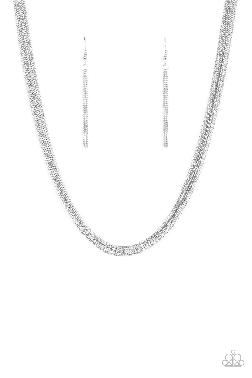 Paparazzi Backstage Bravado Silver Choker Necklace - P2BA-SVXX-029XX