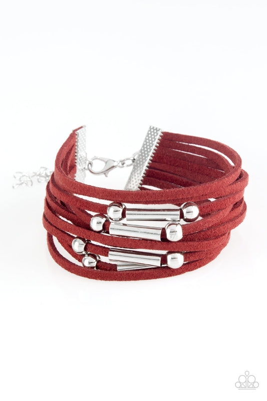 Paparazzi Back To Backpacker Red Clasp Bracelet