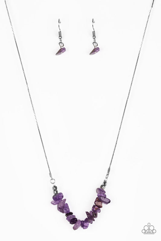 Paparazzi Back To Nature Purple Short Necklace