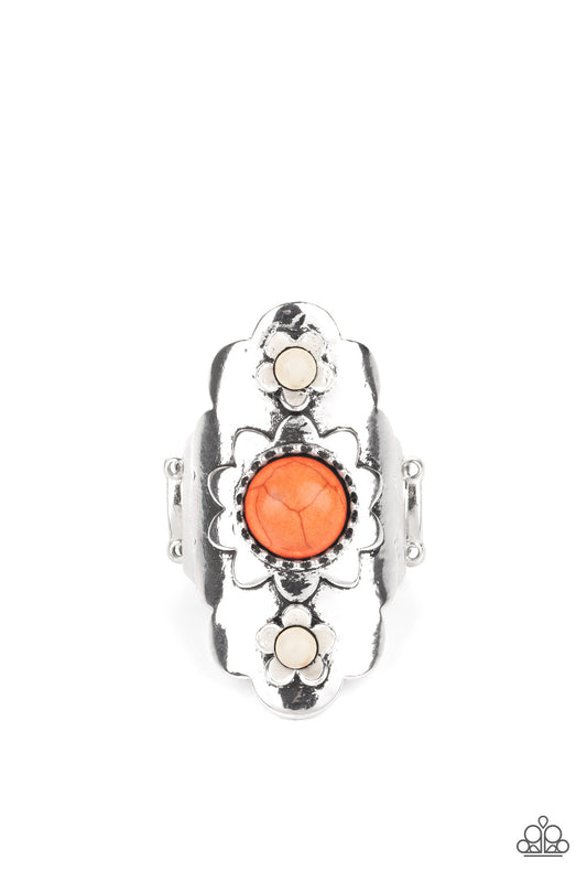 Paparazzi Badlands Garden Orange Ring - P4SE-OGXX-116XX