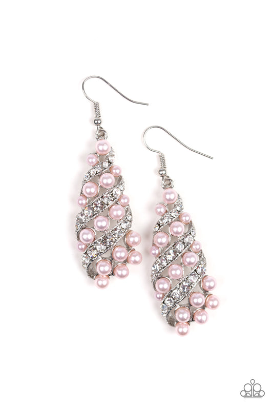 Paparazzi Ballroom Waltz Pink Fishhook Earrings - P5RE-PKXX-169XX