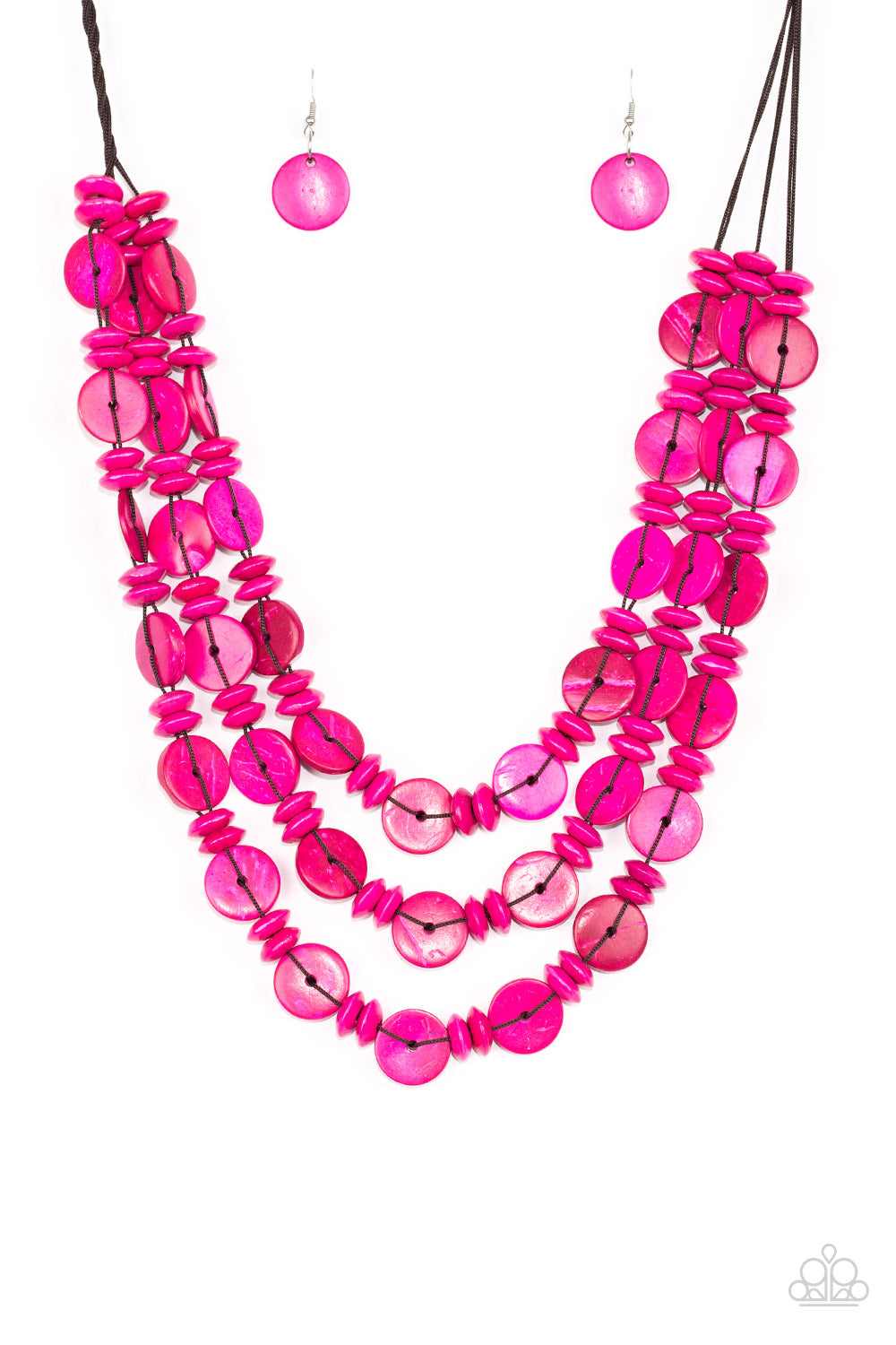 Paparazzi Barbados Bopper Pink Short Necklace - P2SE-PKXX-148XX