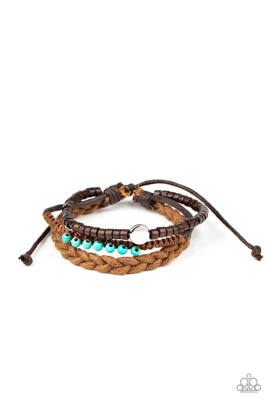 Paparazzi Beach Adventure Blue Sliding Knot Bracelet