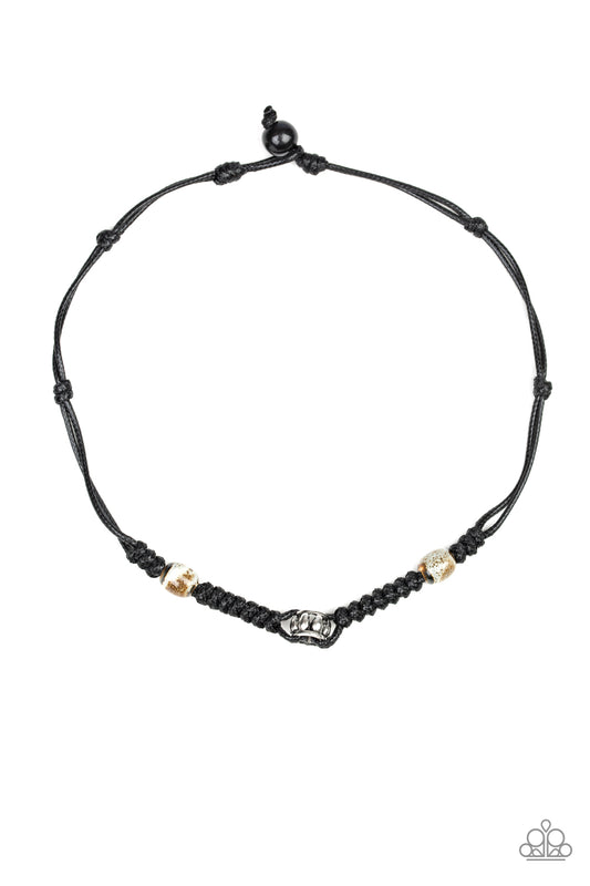 Paparazzi Beach Break Silver Men's Short Necklace