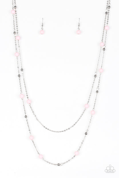 Paparazzi Beach Party Pageant Pink Long Necklace