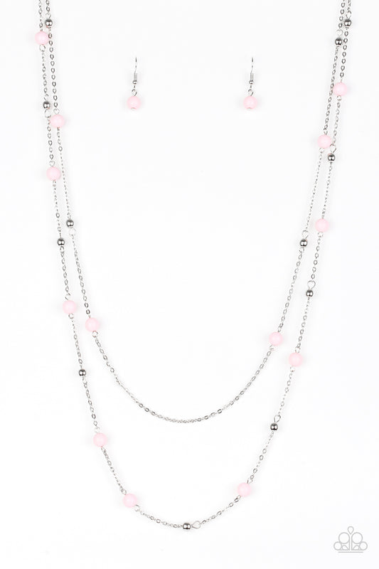 Paparazzi Beach Party Pageant Pink Long Necklace
