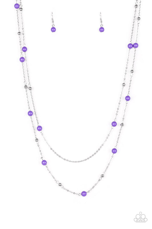 Paparazzi Beach Party Pageant Purple Long Necklace