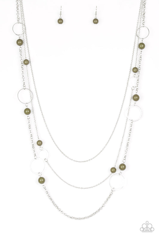 Paparazzi Beachside Babe Green Long Necklace