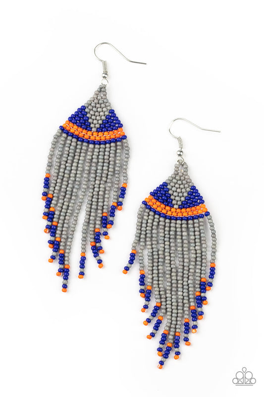 Paparazzi BEADazzle Me Silver Seed Bead Fishhook Earrings