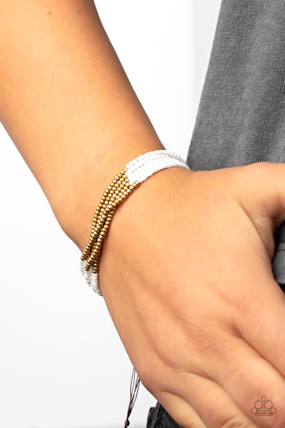 Paparazzi BEAD Bold White Sliding Knot Bracelet