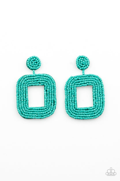 Paparazzi Beaded Bella Blue Post Earrings