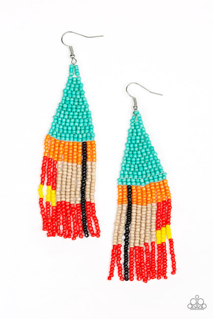 Paparazzi Beaded Boho Blue Fishhook Earrings