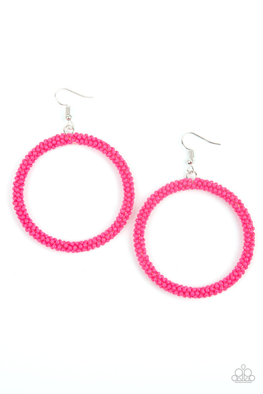 Paparazzi Beauty and the BEACH Pink Fishhook Earrings