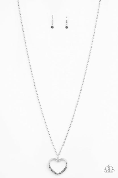 Paparazzi Bighearted Silver Long Necklace - P2RE-SVXX-339XX