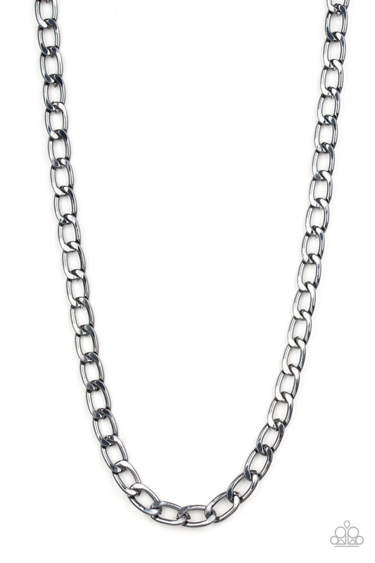 Paparazzi Big Win Black Men's Short Necklace