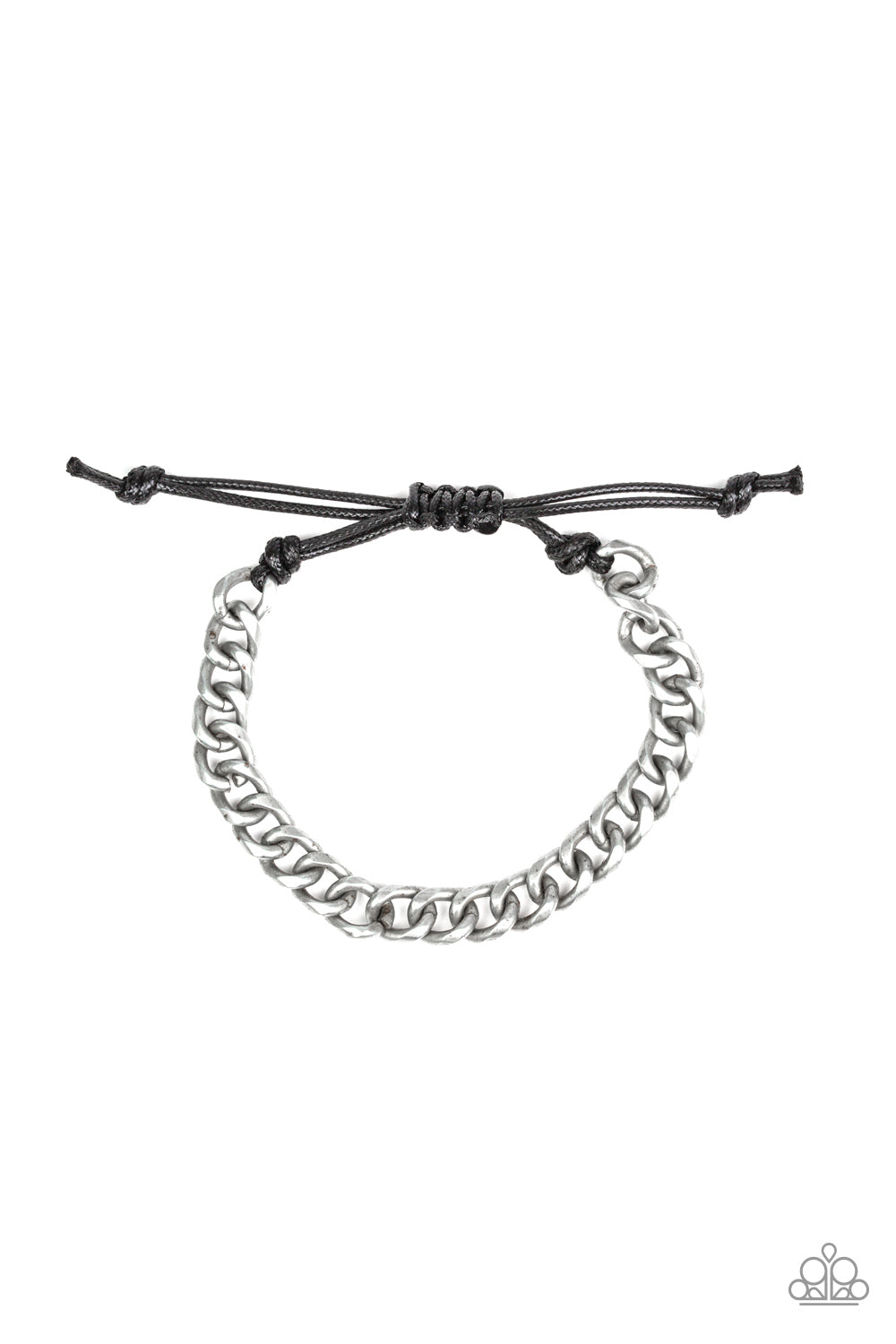 Paparazzi Blitz Silver Men's Sliding Knot Bracelet - P9MN-URSV-012XX