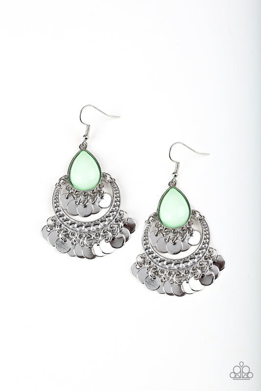 Paparazzi Bodaciously Boho Green Fishhook Earrings