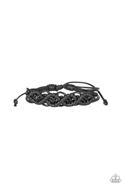 Paparazzi Boondocks and Bonfires Black Sliding Knot Bracelet