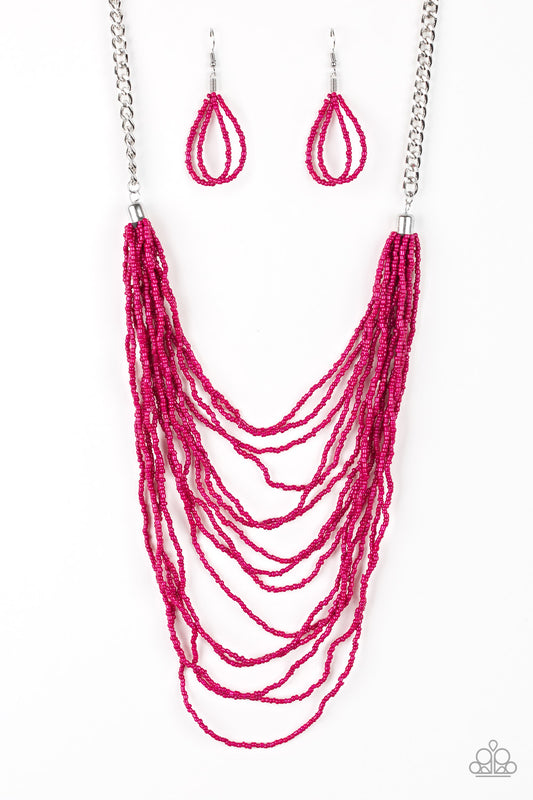 Paparazzi Bora Bombora Pink Long Necklace