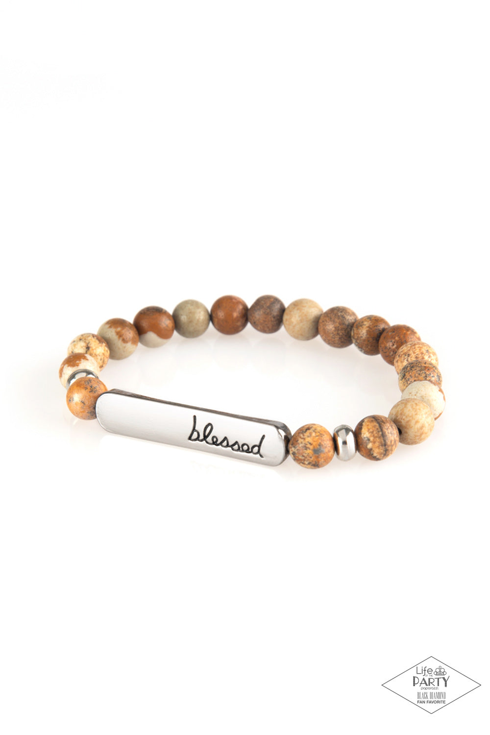 Paparazzi Born Blessed Brown Unisex Stretch Bracelet - Life Of The Party 2019