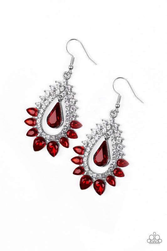 Paparazzi Boss Brilliance Red Fishhook Earrings