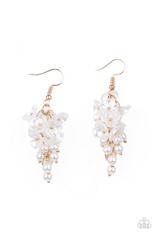 Paparazzi Bountiful Bouquets Gold Fishhook Earrings - Life Of The Party Exclusive June 2021