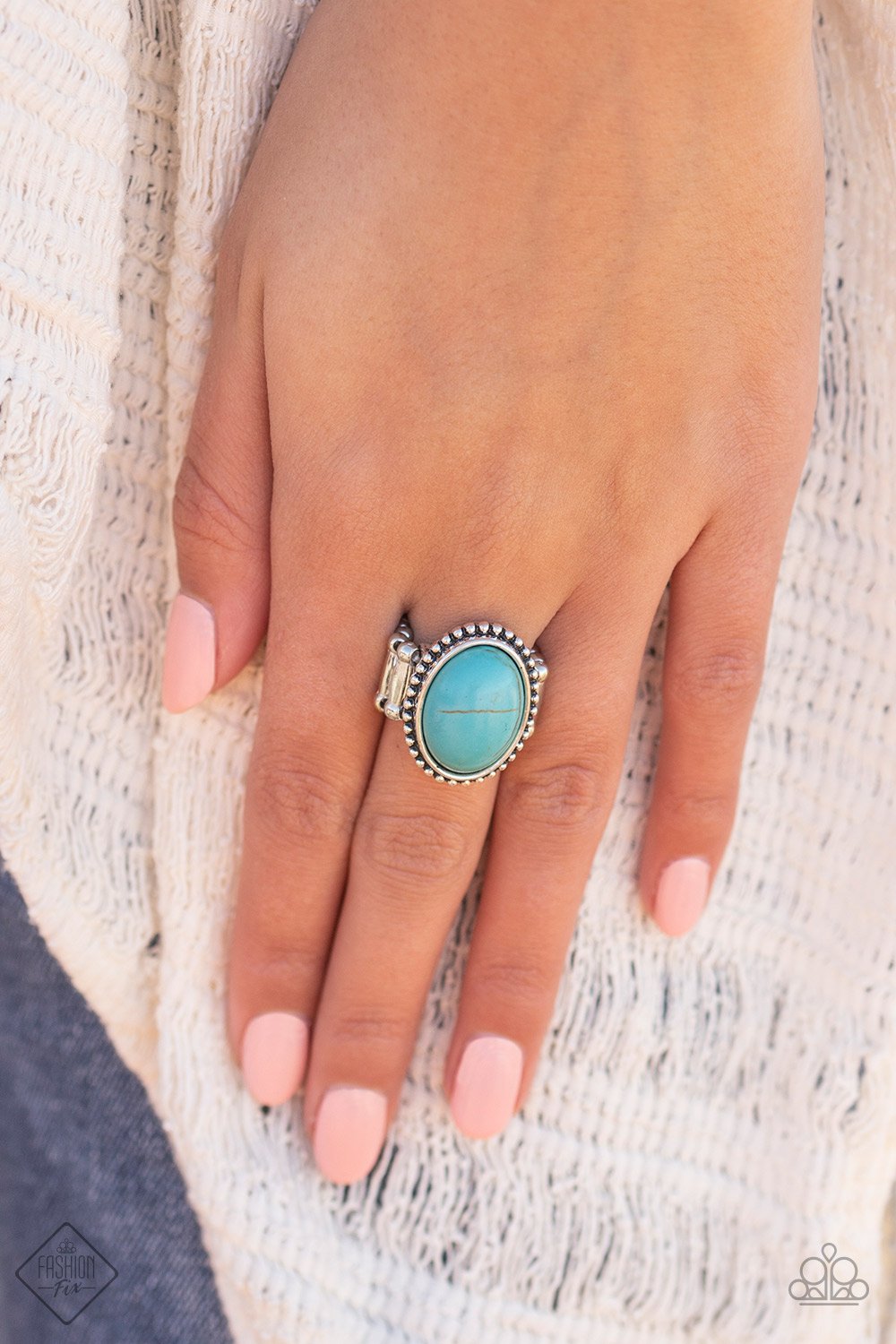 Paparazzi Bountiful Deserts Blue Stone Ring - Fashion Fix Simply Santa Fe March 2020