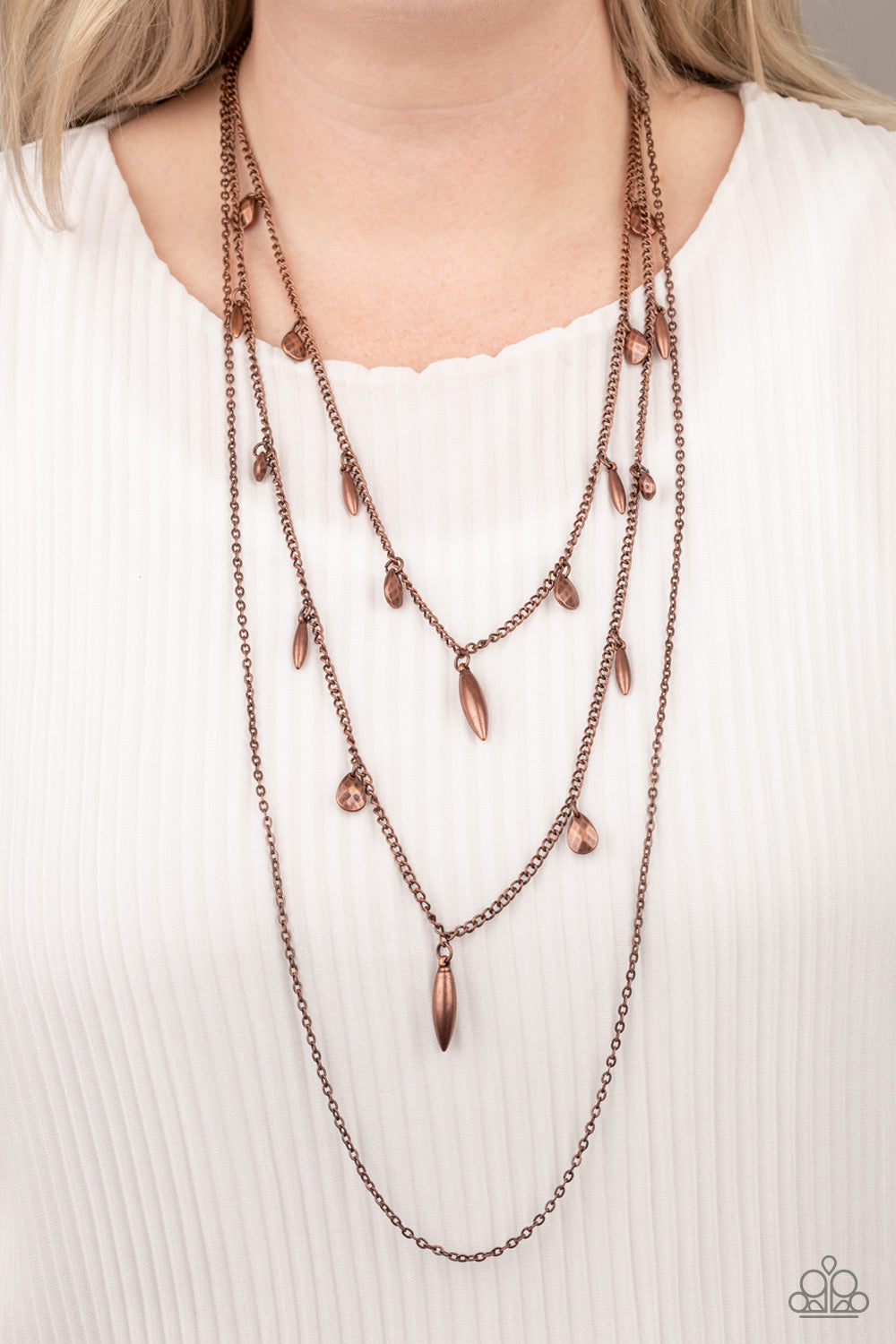 Paparazzi Bravo Bravado Copper Long Necklace - P2WH-CPXX-130XX