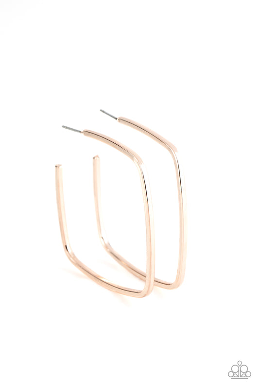 Paparazzi Brazen Beauty Rose Gold Post Hoop Earrings
