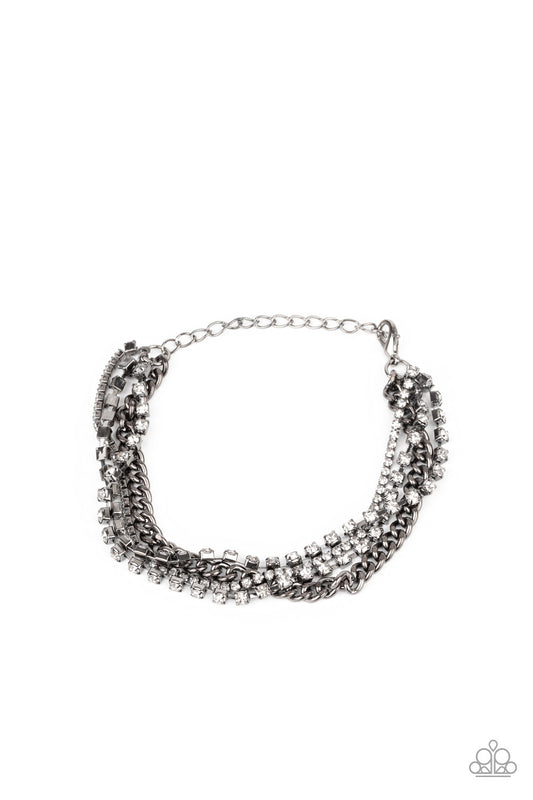 Paparazzi Brilliantly Beaming Black Clasp Bracelet - P9RE-BKXX-309XX