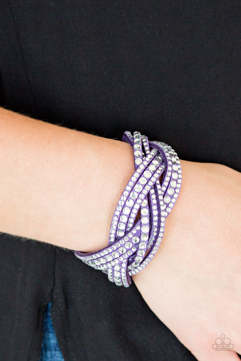 Paparazzi Bring On The Bling Purple Single Wrap Snap Bracelet