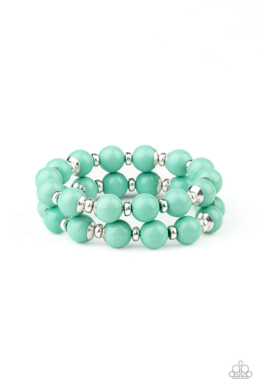 Paparazzi Bubble Blast Off Green Stretch Bracelet