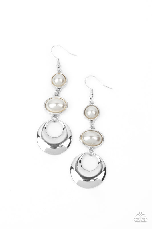 Paparazzi Bubbling To The Surface White Fishhook Earrings